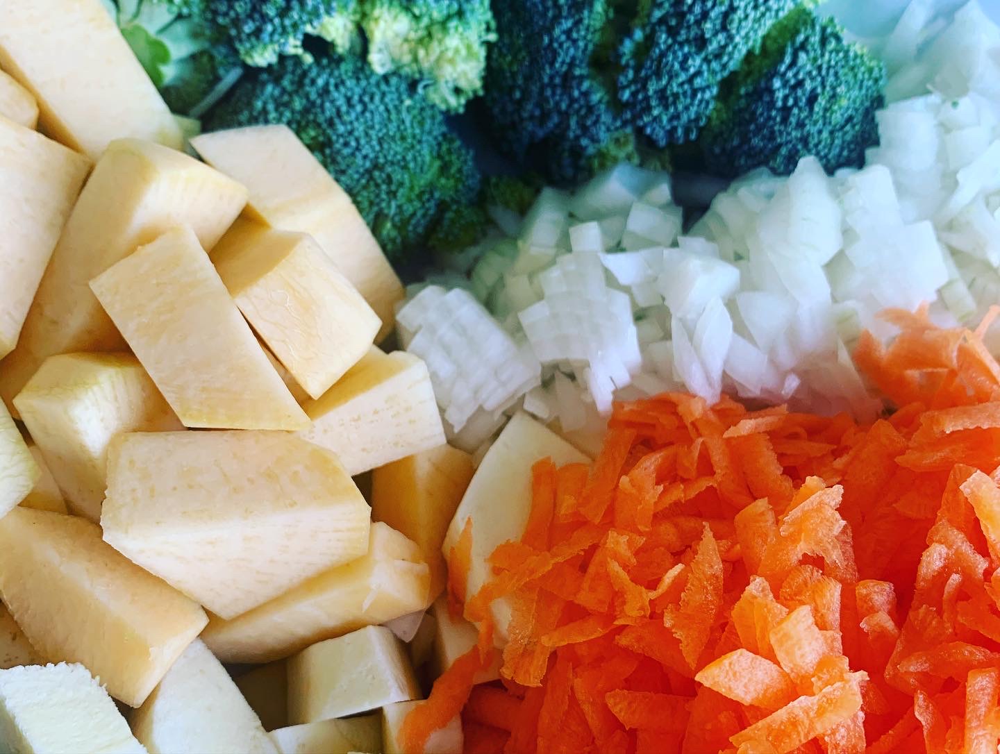 Freshly chopped vegtables